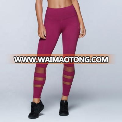 Hot design sports yoga fitness mesh leggings for women