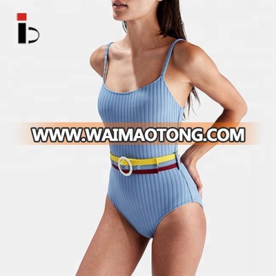 Free tax custom blue swimming  jumpsuit  for women