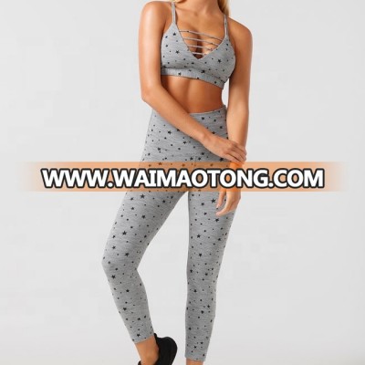 Hot design sports yoga star sublimation printing leggings for women