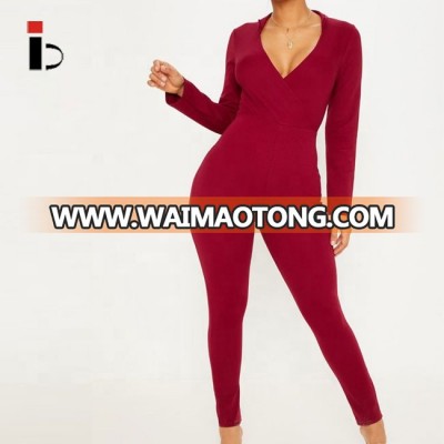 Hot selling solid color sexy women yoga gym jumpsuit