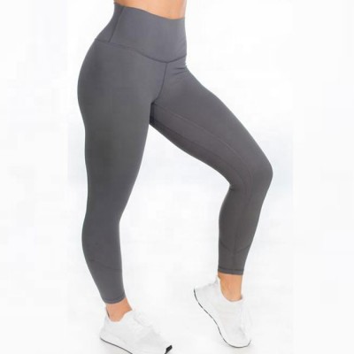 Popular 77%polyester 23%spandex brushed high waist sports leggings